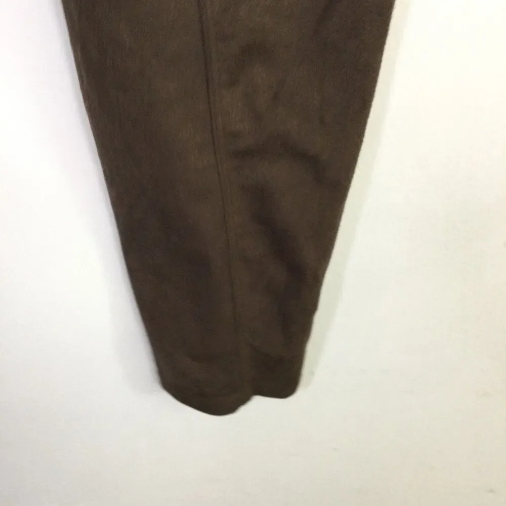 Lysse Womens Faux Suede High Waist Velvet Leggings Pull-On Dark Brown Size M - Picture 11 of 15